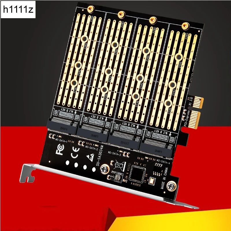 

Chi a Mining PCIE to M2 Adapter PCI Express X1 3.0 4 Port B Key M.2 NGFF SATA SSD Adapter PCI-E M.2 Adapter Expansion Card Riser