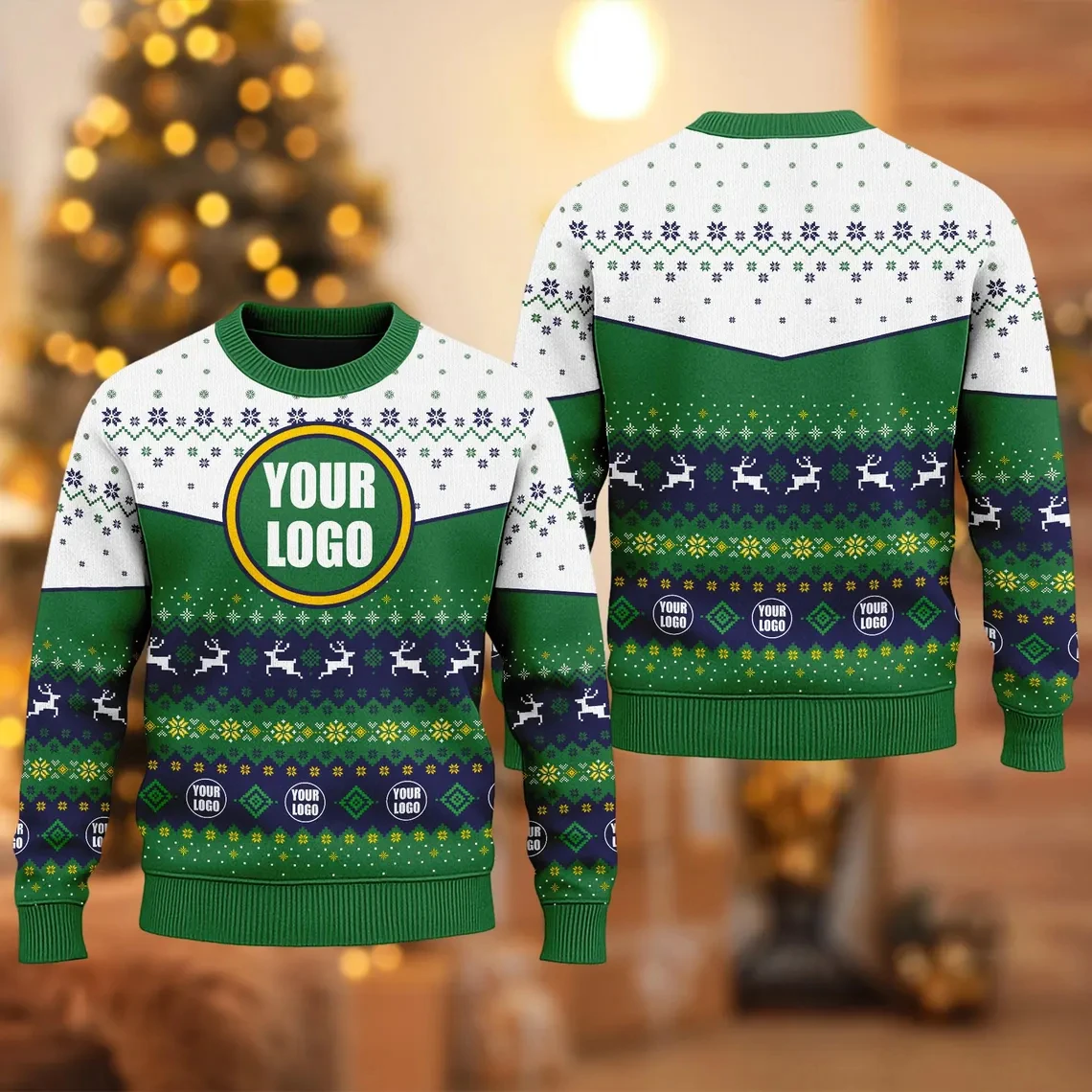 

2025 New Custom Logo 3D Printed Ugly Christmas Sweater Diy Design Graphic Sweatshirt Personalized Pullovers Customized Y2k Tops