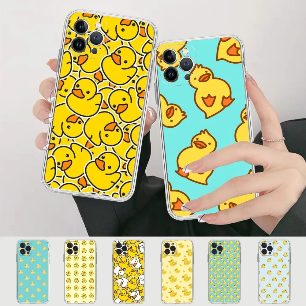 Capa de telefone pato amarelo silicone macio para iphone 16 15 14 13 12 11 pro mini xs max plus x capa