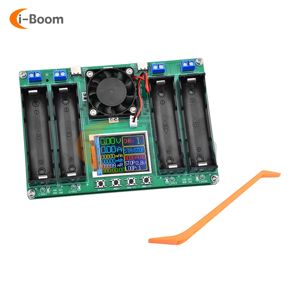 Carregamento e Descarga Automática Módulo Tester Resistência Interna Channel 18650 Bateria Capacidade