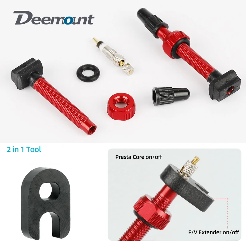 Presta Valves Uni-body Square Base for Bicycle Tubeless Rim Mount F/V Nozzle Nipples Anodized Aluminum Stem Brass Core