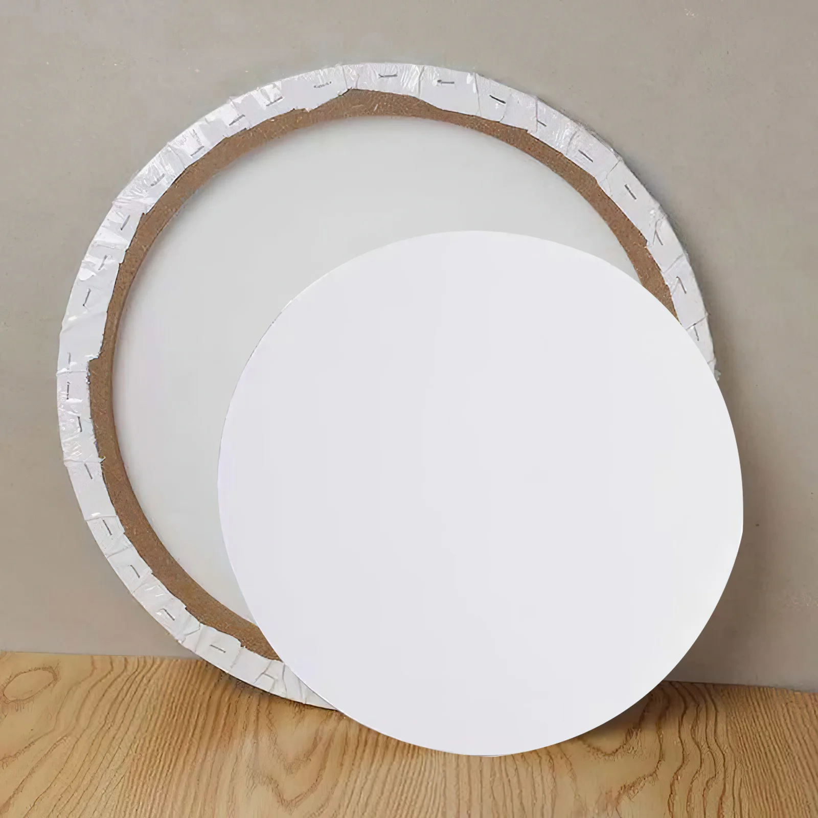 

Round Canvas Panels: Blank Cotton Painting Boards For Artists, Wood Stretcher Frames Compatible With Oil Acrylic Gouache,