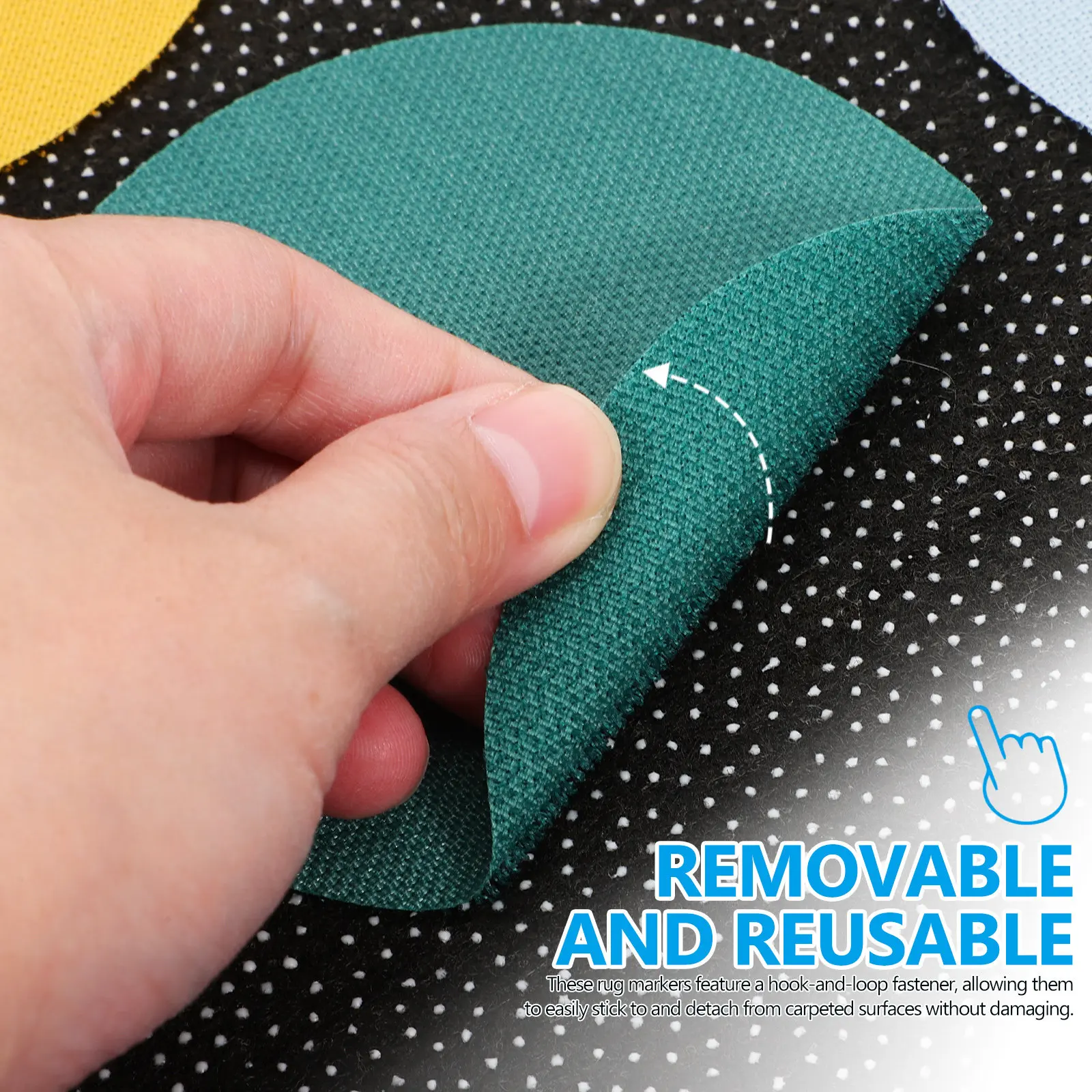 10Pcs Soft Touch Carpet Marker Dots Removable Floor Spots for Classroom Management Group Sorting Rug Circle Markers Educational