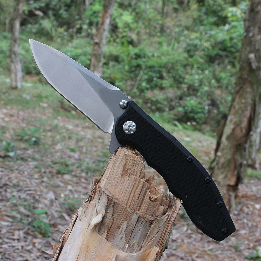 ZT 0990 Carbon Fiber Handle Pocket Folding Knife, alta dureza, sobrevivência ao ar livre, camping, mergulho, combate, faca pequena para homens, 61HRC