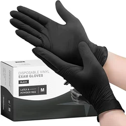 20/50/100PCS Disposable Nitrile Gloves Black Latex Powder Free Gloves for Kitchen Dishwashing Working Hair Dye Cleaning Gloves