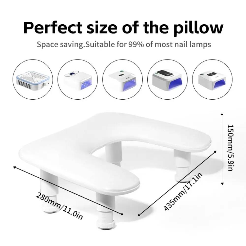 New Nail Manicure Tools Manicure Arm Rest Silicone U-Shaped Hand Stand Rest PU Leather Adjustable Height Hand Pillow Salon Use