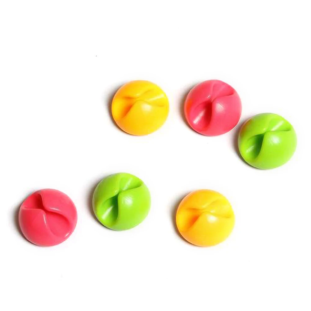 

6Pcs/lot Cable Clips Cable Wire Organizer Cable Cord Holder Management System Wire Earphone Winder (Red, Green and Yellow)