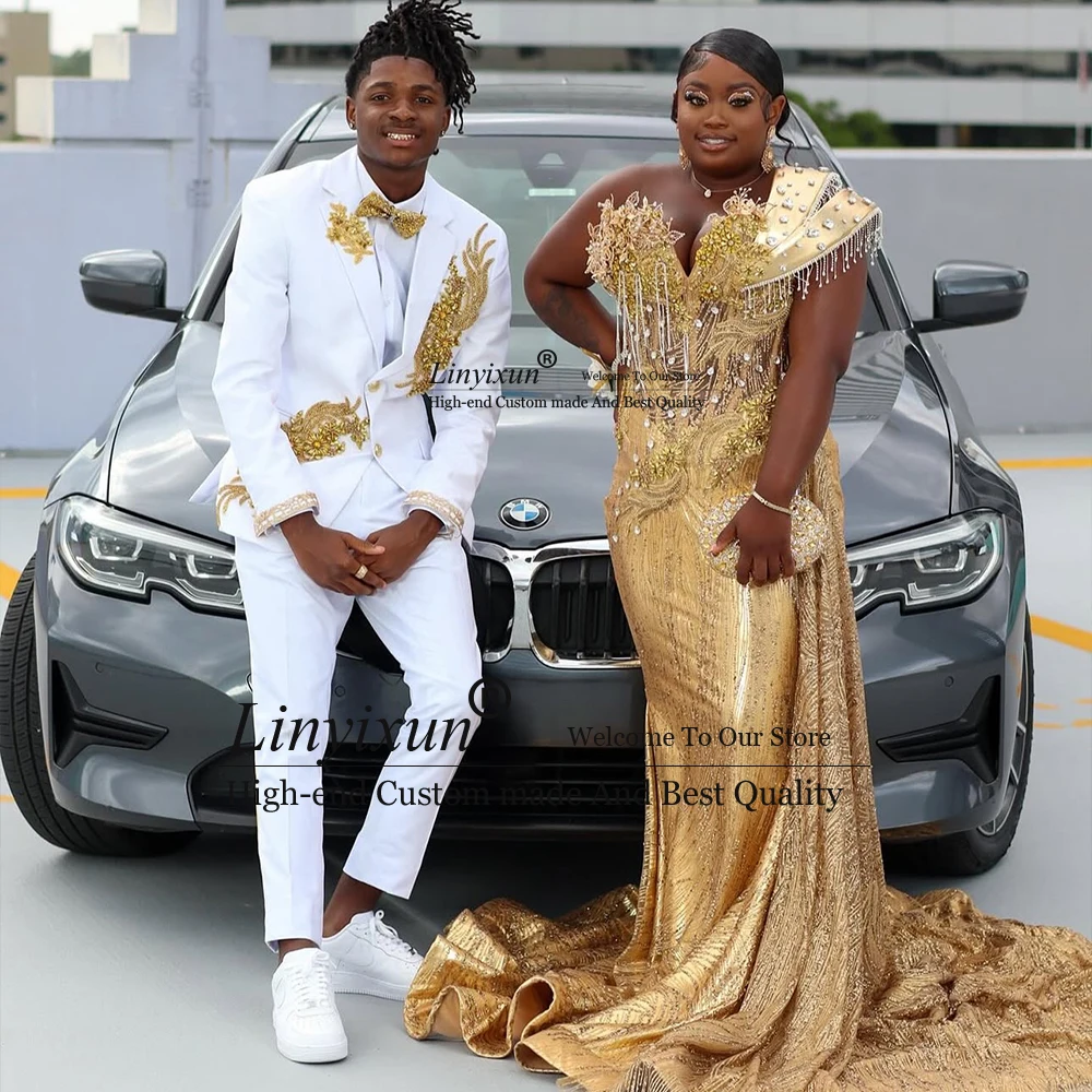 Gorgeous Sparkly Prom Dresses for Woman Glitter Sequin Mermaid Wedding Party Gown Customized Plus Size vestidos de cerimônia