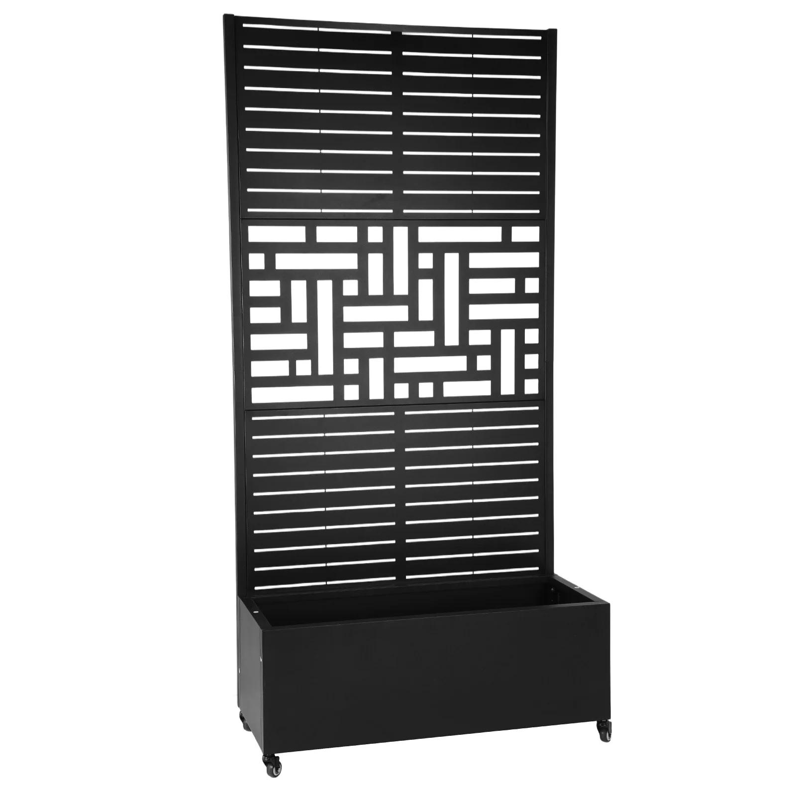 

Кашпо для растений с решеткой и колесами, 70.87x35.43x15.75 дюймов, уличный садовый ящик для вьющихся растений и овощей