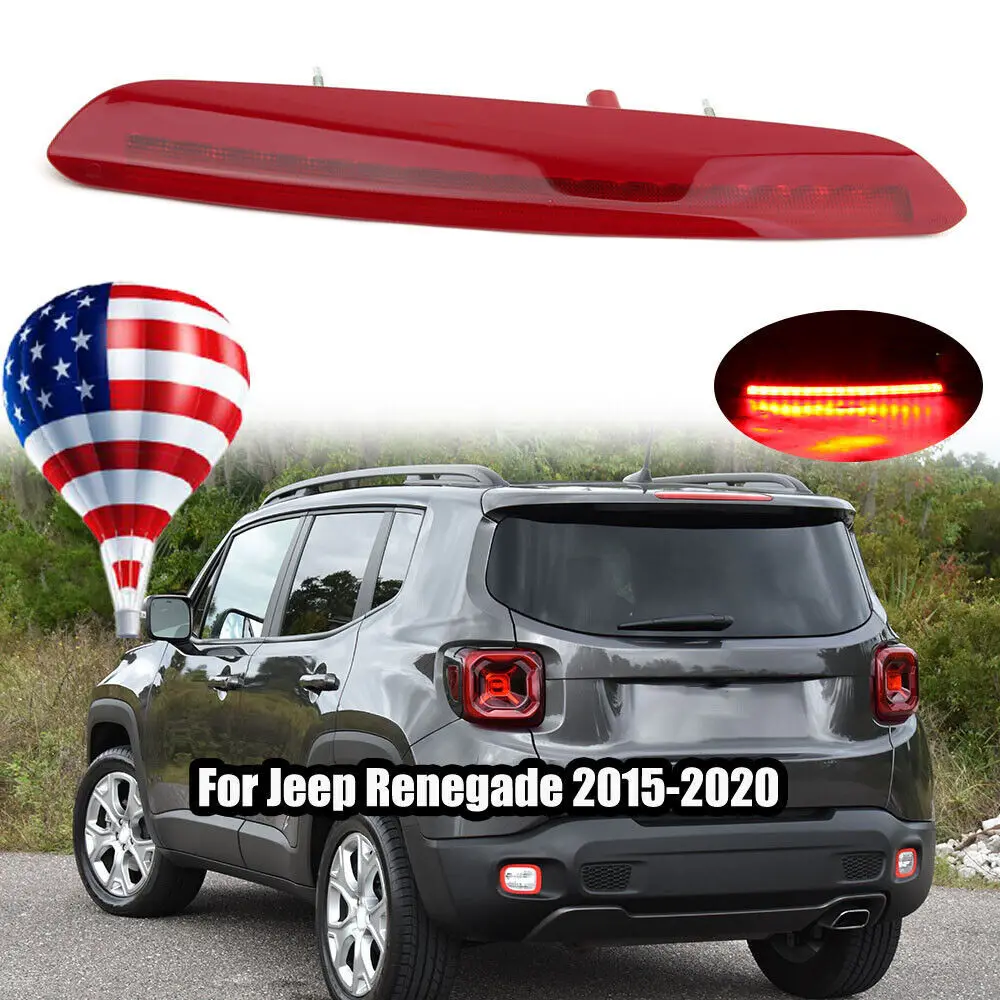 Red Third Brake High Mount Stop Light Lamp LED for Jeep Renegade 2015 2016 2017 2018 2019 2020 68247167AA 53393384 51953596