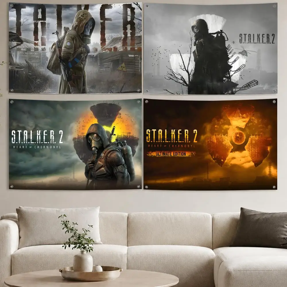 S.T.A.L.K.E.R 2 Heart Of Chornobyl Flags Aesthetic Wall Tapestry Printed Wall Hanging Living Room Party Outdoor Decor