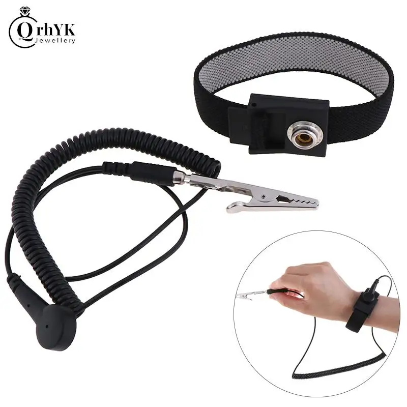 Anti Static Bracelet Electrostatic Cordless Wireless Adjustable ESD Discharge Cable Wrist Band Strap Hand With Spare Wristband