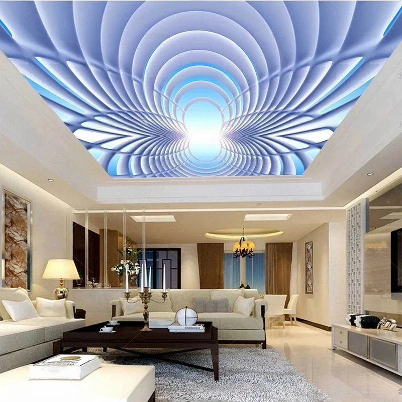 MU8708  Mordern Wallpaper Three-dimensional geometric art ceiling mural