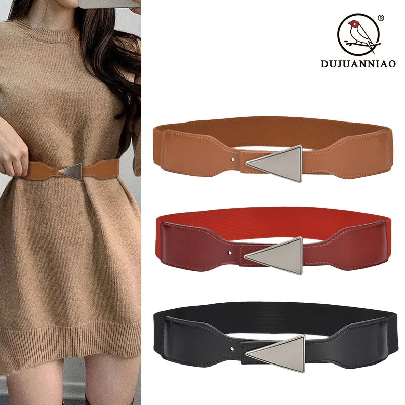 

Wide Waistband Women's Simple and Versatile Decorative Dress with Waist Accessories Sweater Fashion Stripe Elastic Elastic Belt