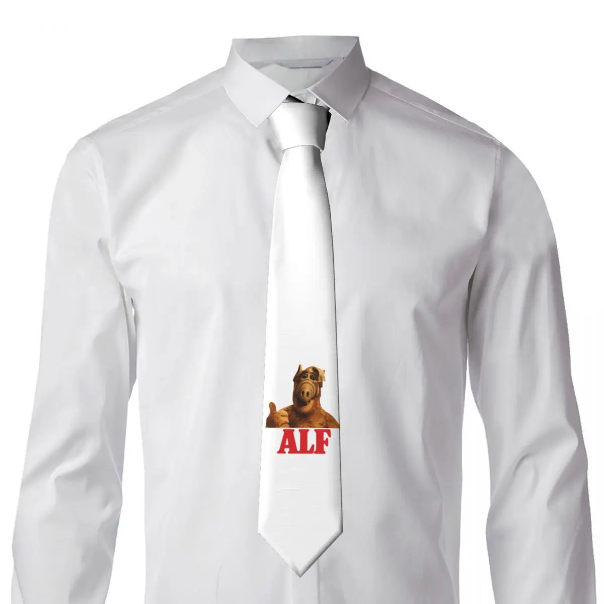 Alf Thumbs Up Necktie Mens Personalized Silk Alien Life Form Sci Fi Tv Show Neck Tie for Office