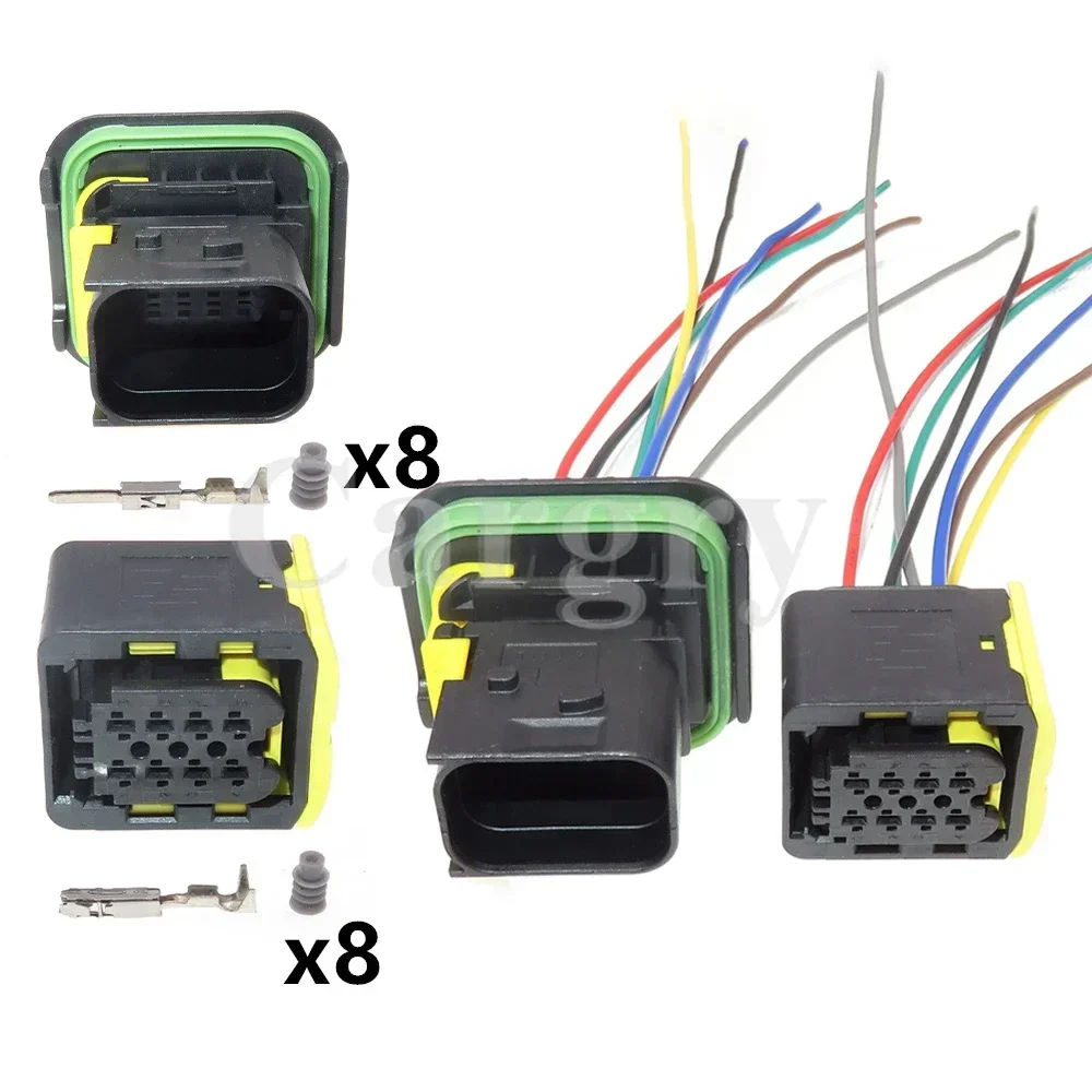 

1 Set 8P 1-1418479-1 1-1564416-1 AC Assembly Automobile Waterproof Connector Car Male Female Butt Plug Auto Wire Socket