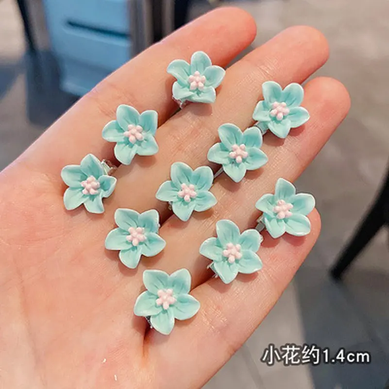 10pcs/Lot Small Flower Hair Claw Hair Accessories for Girls Sweet Hairpin Hair Braided Buckle Clips Hair Styling Accessories