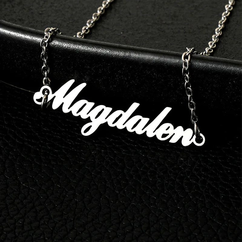 Custom Different Font Name Pendant Necklace for Woman Girls Stainless Steel Nameplate Personalized Choker Necklaces Jewelry Gift