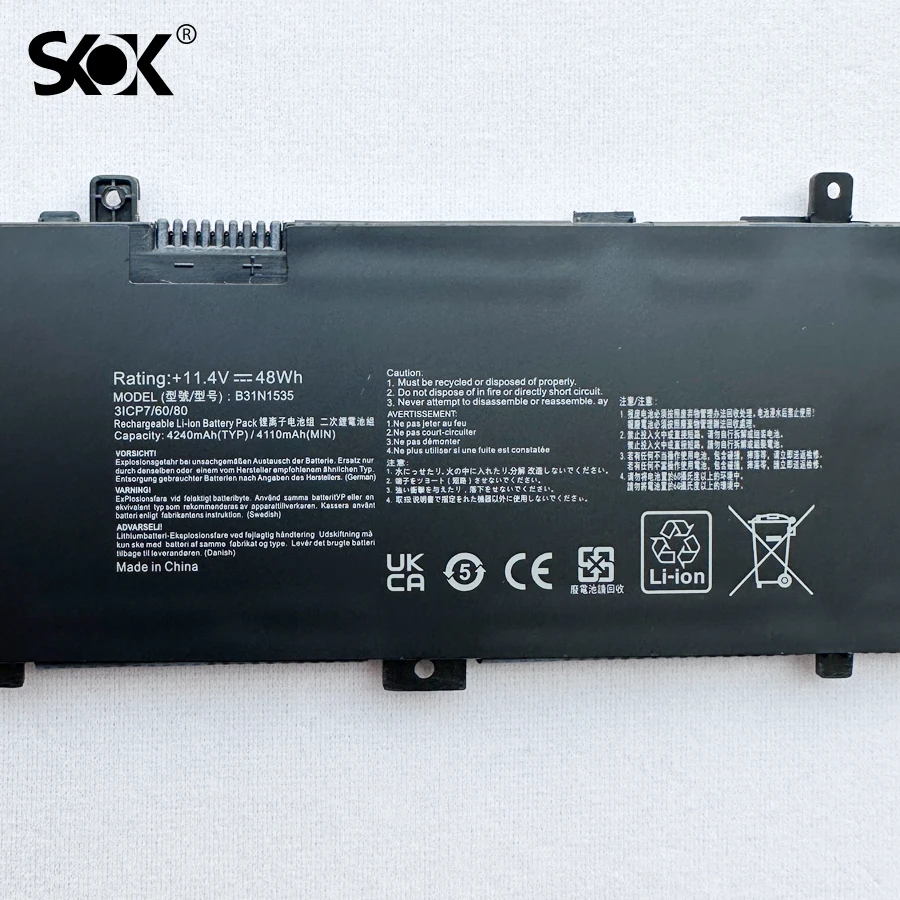 Imagem -02 - Bateria do Portátil Compatível com Asus Zenbook Ux310 Ux310ua Ux310uq Ux410 Ux410ua Ux3410ua Ux410uq U4000u U400uq Rx310u B31n1535