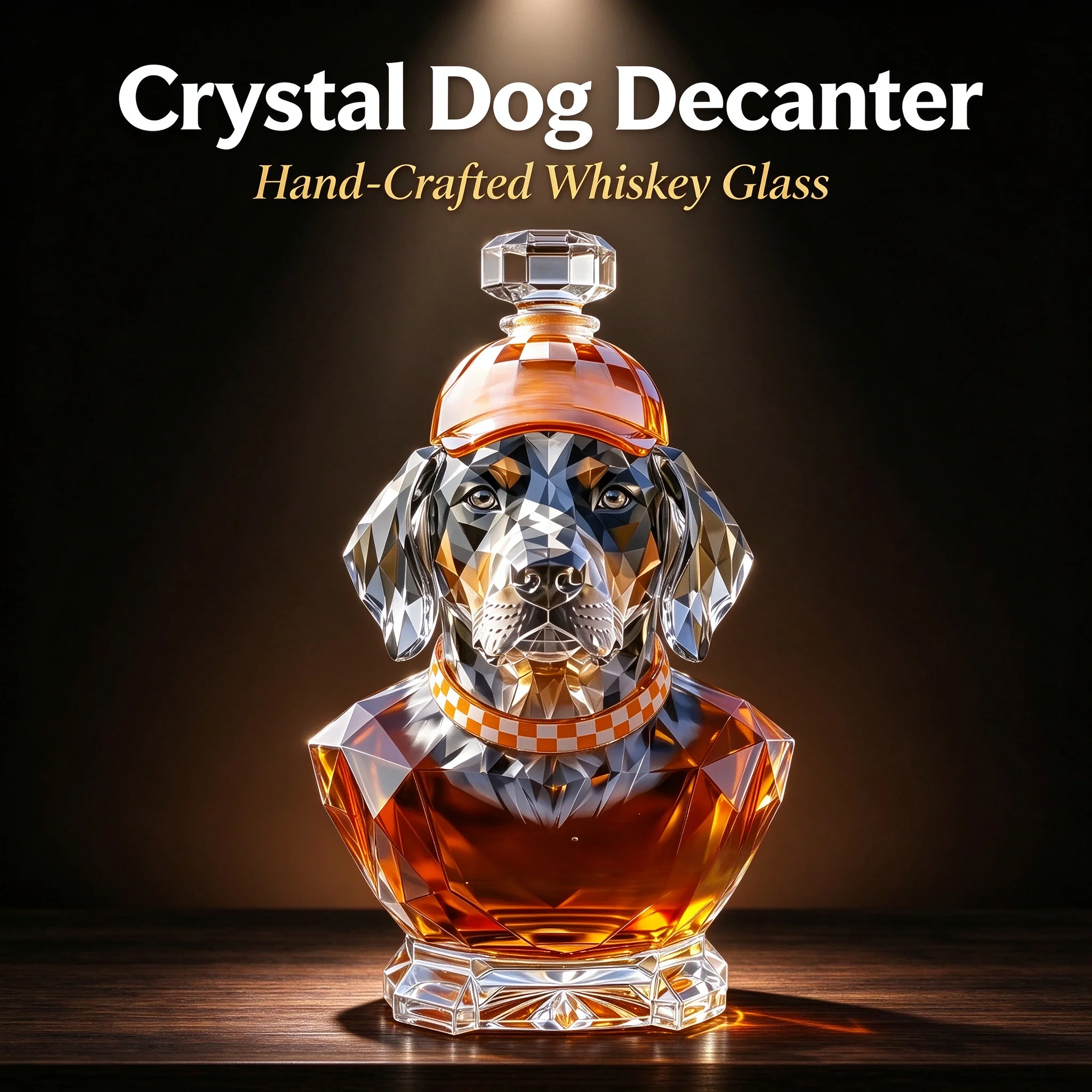 Crystal Dog Whiskey Decanter Glass Liquor Dispenser Creative Bar Bottle Stopper for Bourbon Scotch Lover Gift