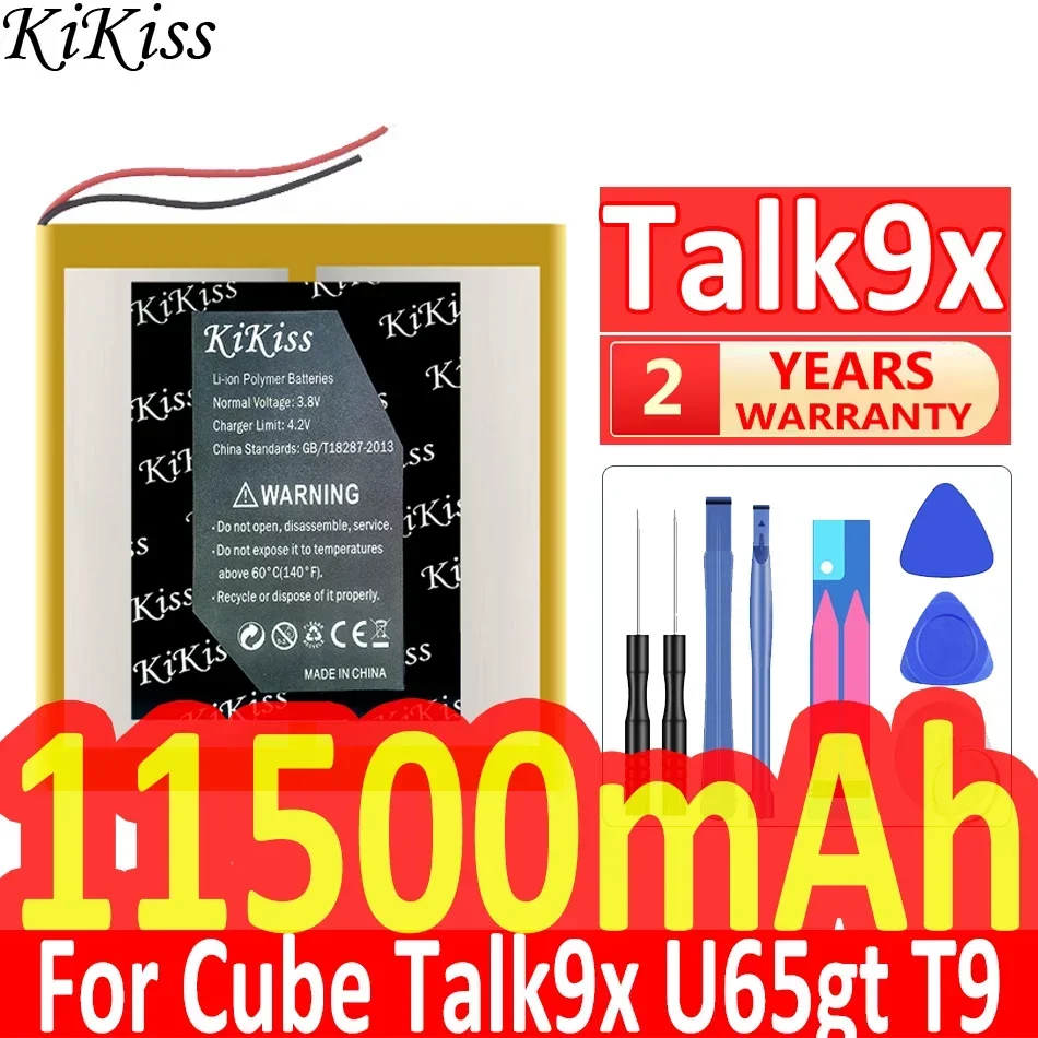 Мощный аккумулятор KiKiss, 11500 мАч, 9x для Cube Talk9x U65gt T9 для ALLDOCUBE TALK9 TALK9X