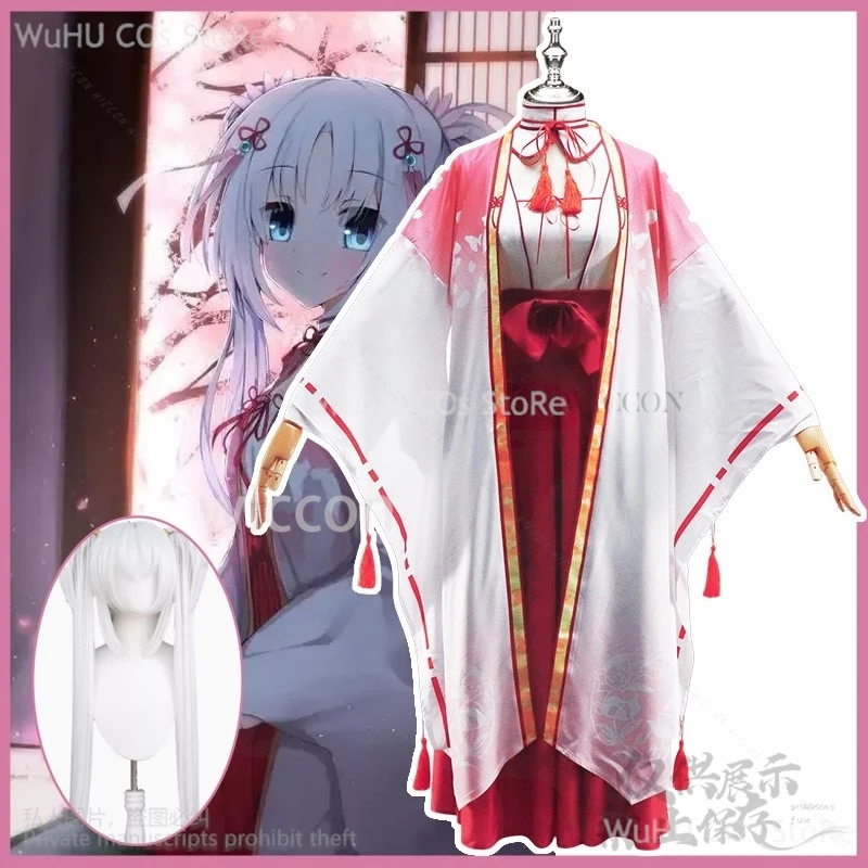 

Game Senren*Banka Cosplay Tomotake Yoshino Costume Japanese Kimono Dress Uniform Wig Women Halloween Christmas