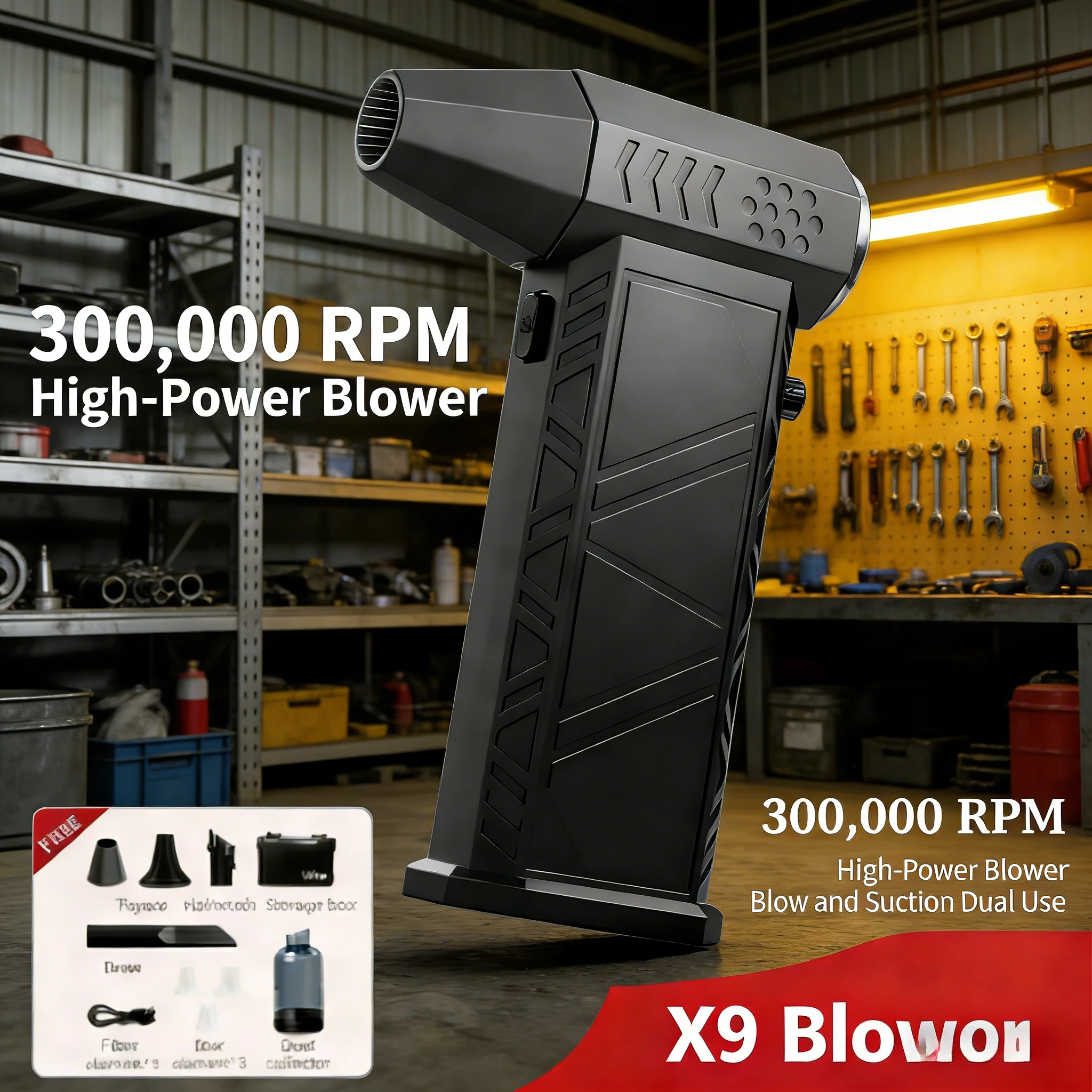 

Воздуходувка-пылесос X9 Turbo Jet | Беспроводной портативный пылесос для сжатого воздуха 800000 об/мин