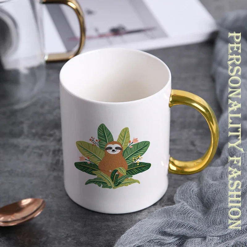 Ceramic Coffee кружки Cup sloth Creative Ceramic Water Cup Nordic Luxurious Tea Cup Porcelain Drinkware KTZW-067