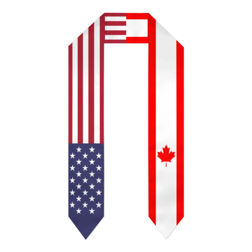 

Палантин с флагом Канады и США на выпускной