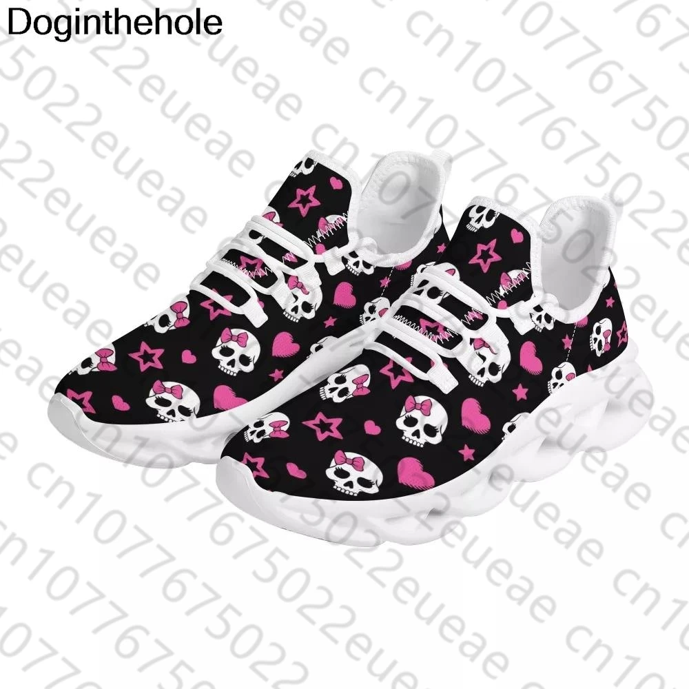 Doginthehole Sneaker Flats Comfortable Skull Printed Walking/Running Breath Sneakers Light Weight Zapatos De Verano Hombre 2022