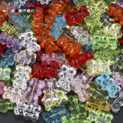10pcs 12x18mm Colorful Acrylic Transparent Small Bear Shape Beads For Jewelry Making Supplies Handmade DIY Necklace Bracelets