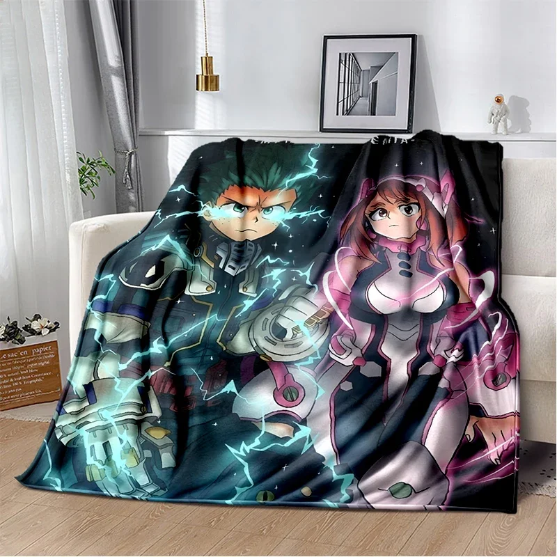 3D My Hero Academia Deku Bakugou Cartoon Anime Blanket,Soft Throw Blanket for Home Bedroom Bed Sofa Travel Picnic Cover Kids