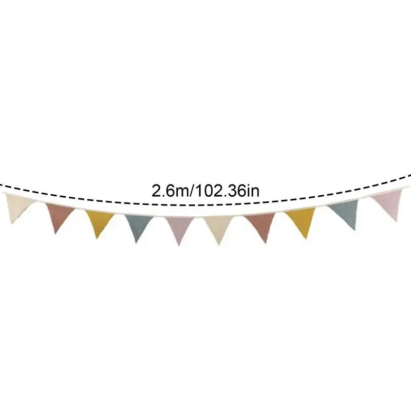 2.6m Colorful Jute Linen Pennant Flags Banner Birthday Wedding Christmas Party Decorations Bunting Banner Hanging For Home Decor