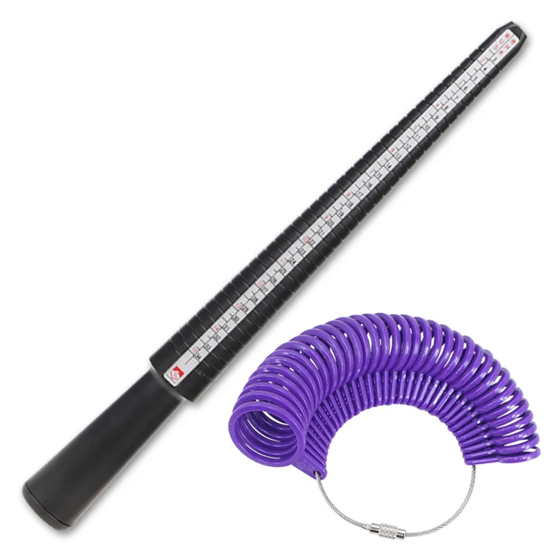 مجموعة أدوات قياس حجم الحلقة البلاستيكية، مقاس المجوهرات، عصا مغزل الإصبع لقياس دقيق #3