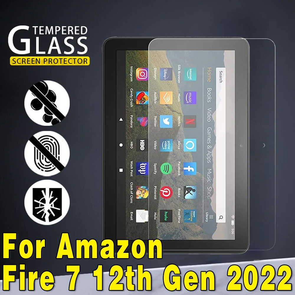 

For Kindle Fire 7 2022 - Tablet Screen Protector Scratch Proof Tempered Glass Ultra Thin Protective Film