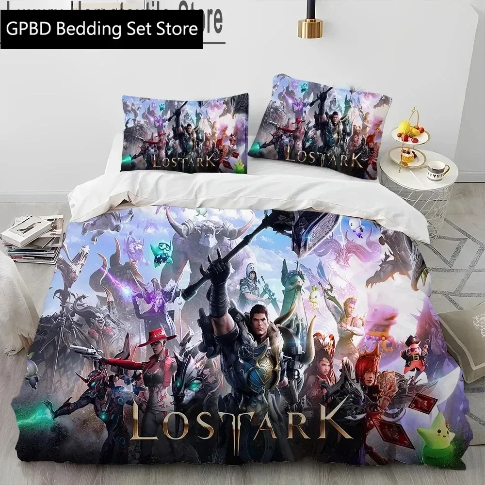 3D Print Lost ARK Game Bedding Set Duvet Cover Bed Set Quilt Cover Pillowcase Comforter king Queen Size Boys Adult Bedding Set