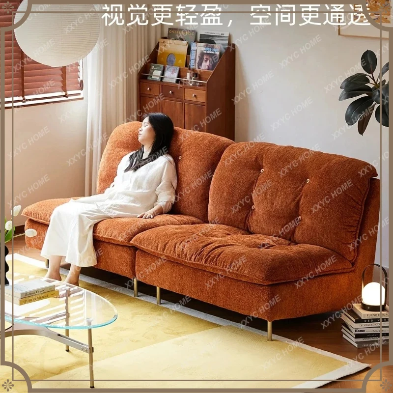 

X-S medieval fabric small apartment double triple straight row sofa original design HG