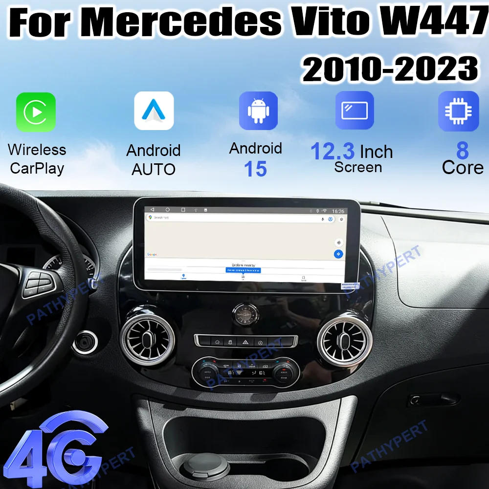

Android 15 Car Radio Carplay For Mercedes Vito W447 2010-2023 12.3" Multimedia Player Smart System Stereo Receiver GPS 4G WIFI
