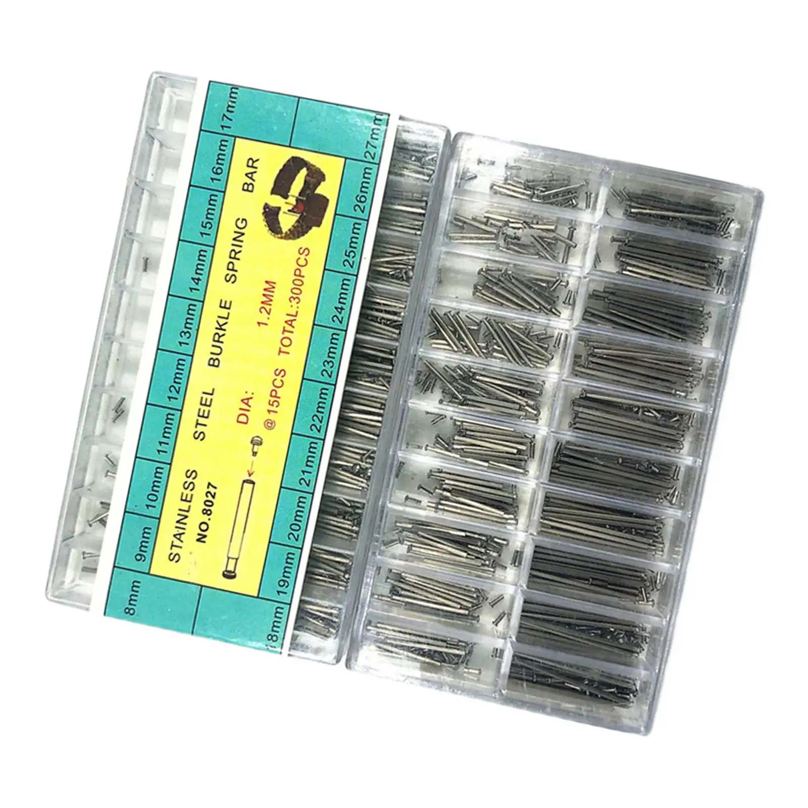 300x Watch Band Spring Bars 8-27mm Watchmaker Tool Repair Jewelry Making