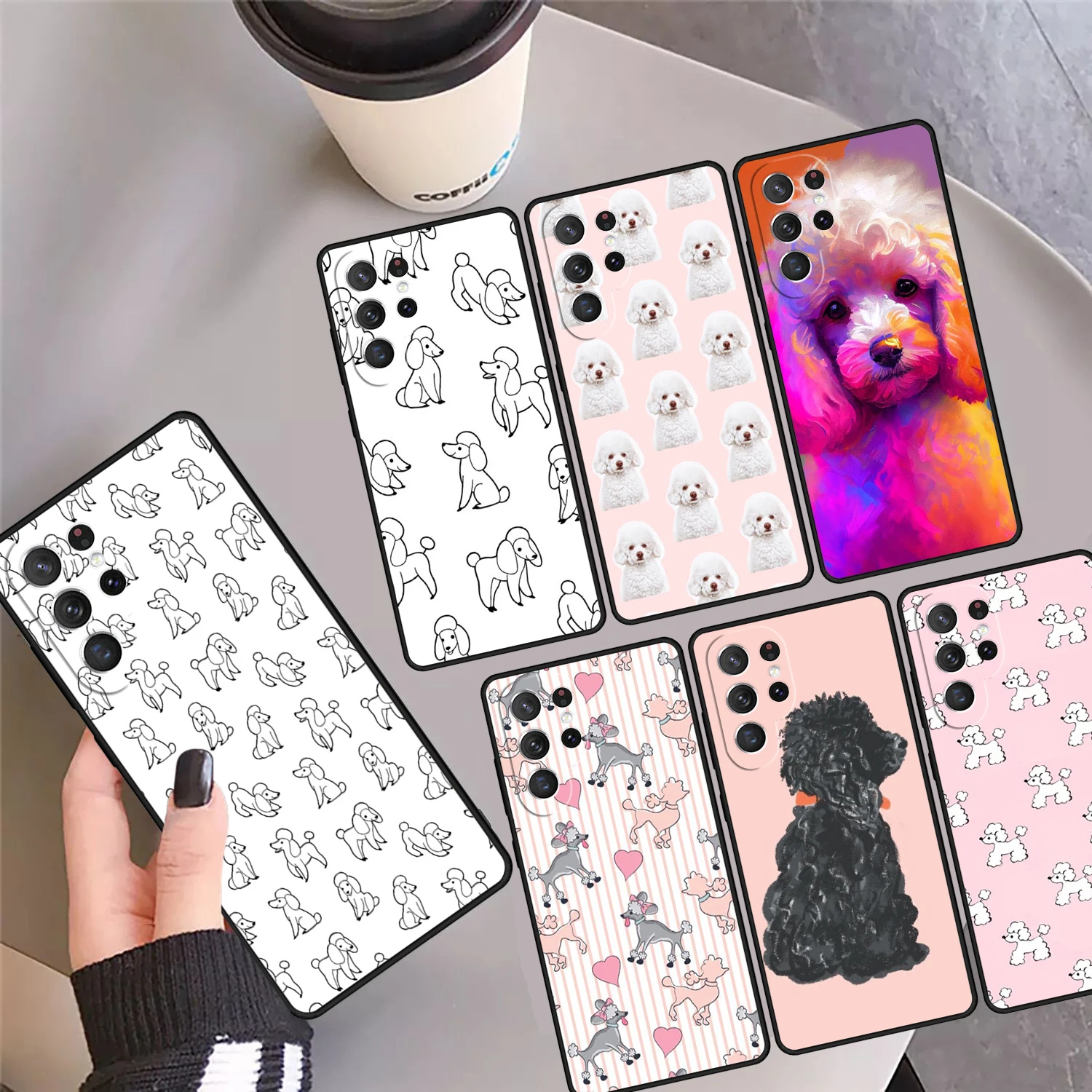 Poodle Dog Cartoon Phone Case Cover Coque For Samsung Galaxy S24 Ultra 23 S22 Plus S21 FE S20 S8 S9 S10 Note 10 Pro Note 20