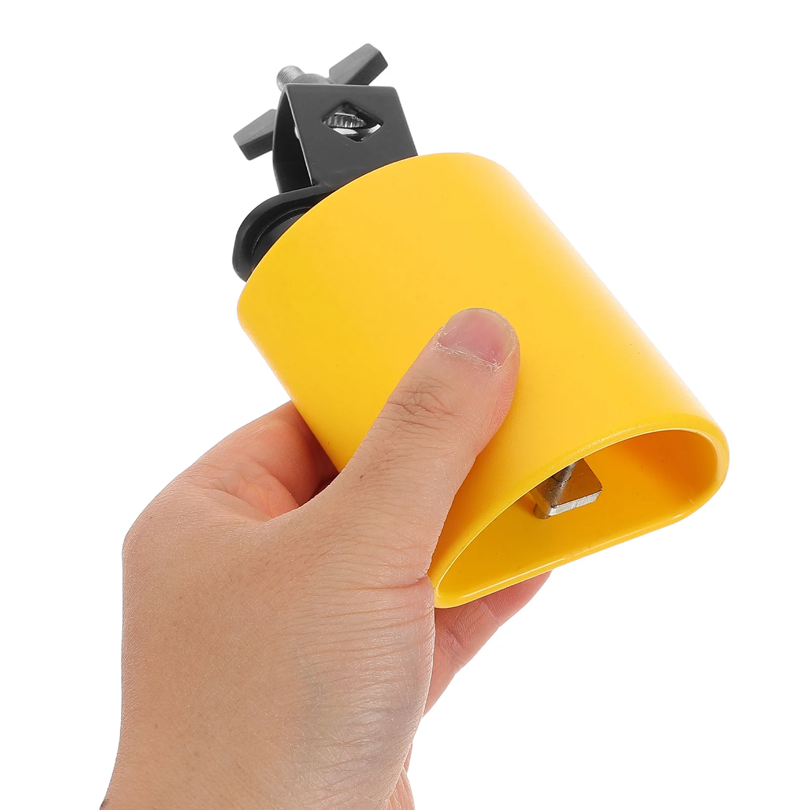 

Orff Percussion Instrument Plastic Cowbell for Kids Bright Yellow Hand Held Comfortable Vibrato Design Ideal Education Musical