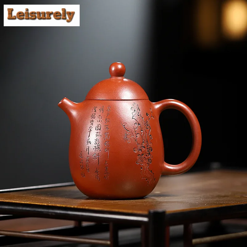 

150 мл Исин Фиолетовые Глиняные Чайники Ручной Работы Яйцо Дракона Горшок Сырой Руд Дахунпао Грязевой Чайник С Заварочным Чайным Набором Zisha Для Чайного Ремесла