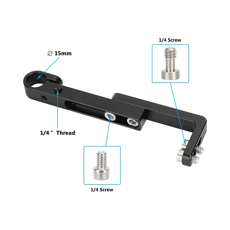 Набор клетки для камеры HDRIG Регулируемый L-образный кронштейн с адаптером для стержня 15 мм для клетки или установки камеры