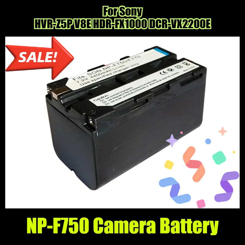 

NP-F750 Аккумулятор для камеры 7,2 В 4400 мАч для Sony HVR-Z5P V8E HDR-FX1000 DCR-VX2200E