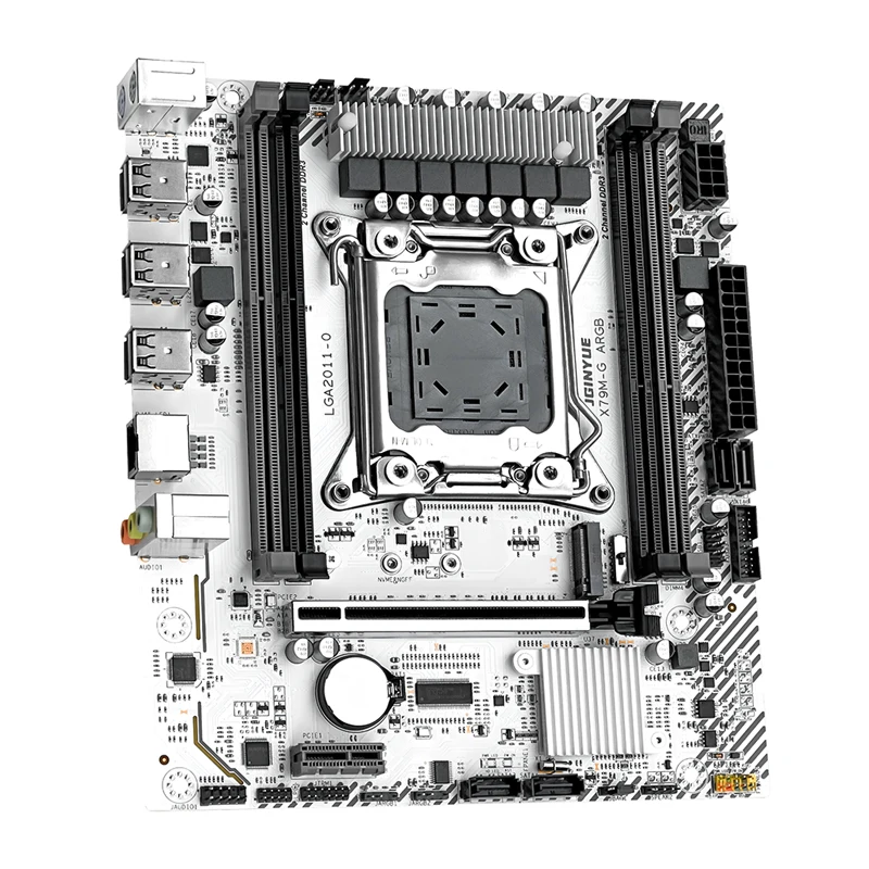 اللوحة الأم JGINYUE X79 LGA 2011 M-ATX تدعم Xeon E5 2667V2 2690V2 2695V2 2696V2 CPU DDR3 الذاكرة placa mae x79 ARGB TMP