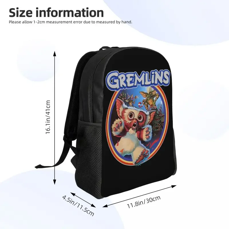 Mochila portátil para estudante universitário, Gizmo 80s Movie Mogwai Monster, bolsa retro Sci Fi para homens e mulheres, Gremlins 84 moda