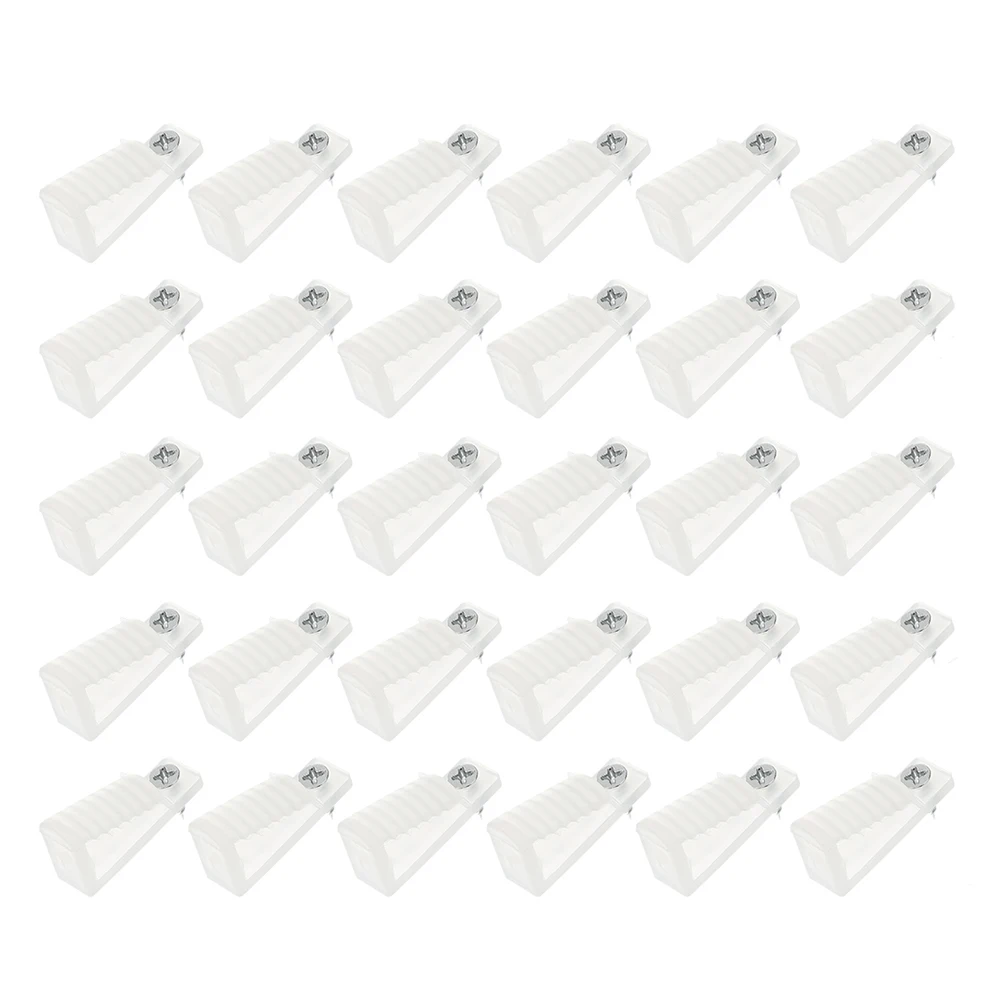 

30pcs Light Hooks Strip Clips for Hanging Outdoor Lights White Plastic Screw In Hangers Christmas Decorations