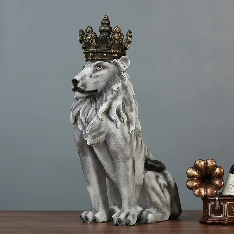 الأسد الكبير الإبداعية الراتنج الحرف اليدوية الحلي المنزلية أرضية كبيرة الأسد الحلي هووسورمينغ الهدايا #2