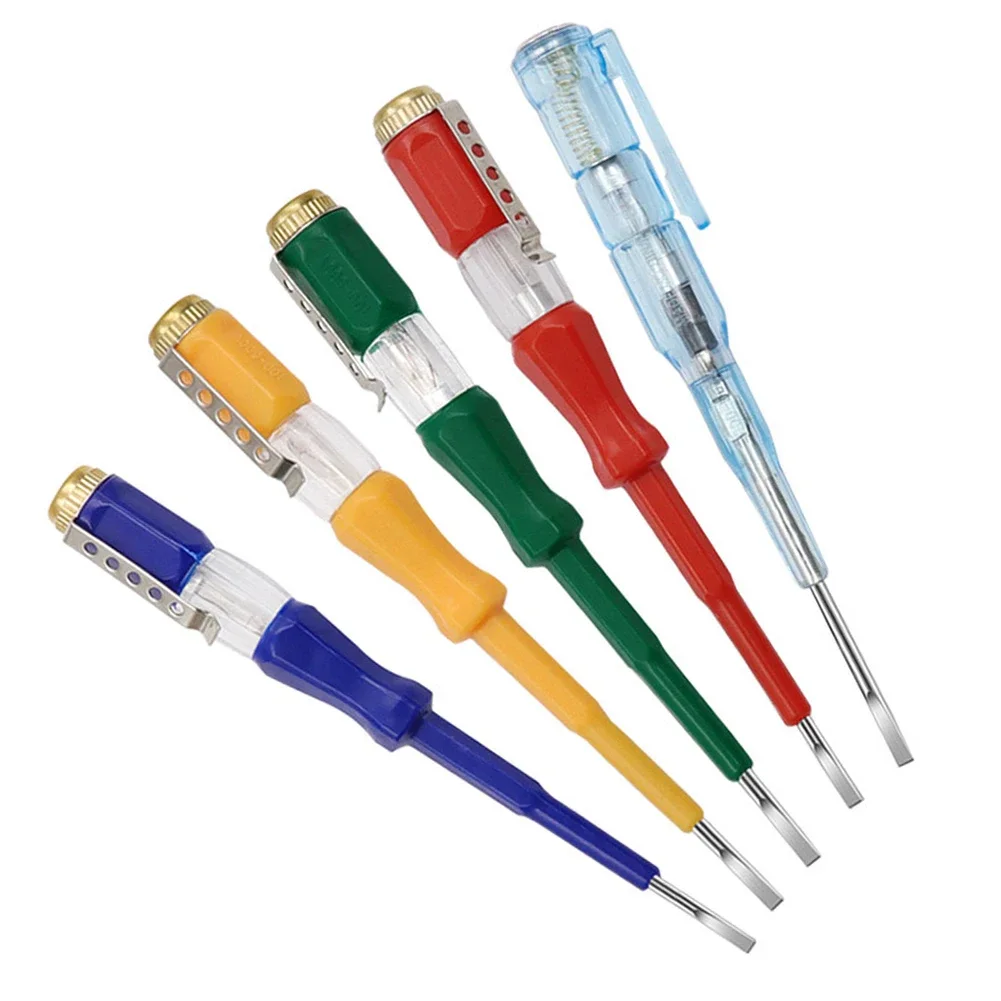 Practical Voltage Indicator Voltage Indicator Anti Slip Handle Electrical Test Pen Neon Light Bulb Chrome Steel