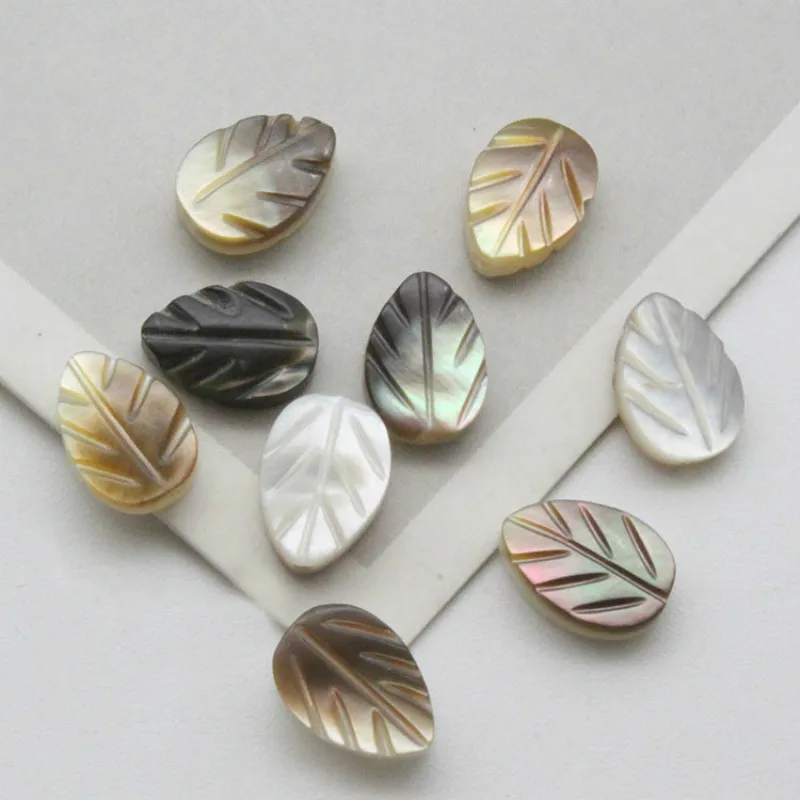 1pcs Natural Shell Black / White Shell Leaf Shaped Beads Jewelry Making DIY Necklace Bracelet Earrings Jewelry Accessories